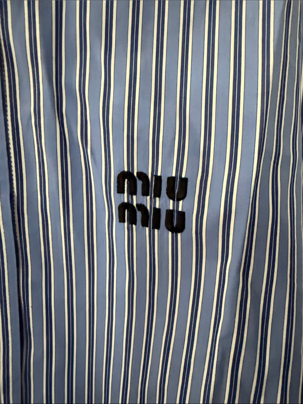Miu Miu Blue Striped Cotton Cropped - Picture 6 of 12